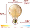 Philips Vintage LED - Dimbare filament lamp - 60W - Extra warmwit licht 1800K - E27 fitting - Amberglas - Globe G95