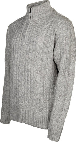 Life Line Marcel Sweater Knit Half Zip Heren Lichtgrijs Maat L