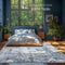 tectake® Vintage Design Vloerkleed Amara - Laagpolig - Wasbaar - 240cm x 340cm - Blauw