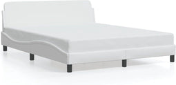 vidaXL - Bedframe - met - hoofdbord - kunstleer - wit - 160x200 - cm