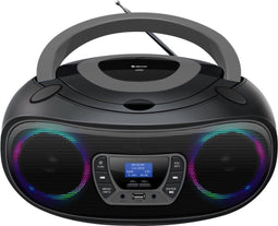 Denver TDB212 - Draagbare DAB+ Radio CD Speler - Bluetooth LED Lichteffecten Grijs