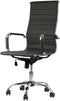 Feel Furniture Luxe Bureaustoel - Hoge Rugleuning - Donkergrijs met Zilveren Frame
