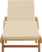 vidaXL - Inklapbare - Zonnebank - met - Wielen - & - Kussen - Beige - Massief - Acaciahout