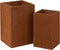 J-Line set van 2 bloembakken Vierkant - metaal - roest - Ø 40 cm