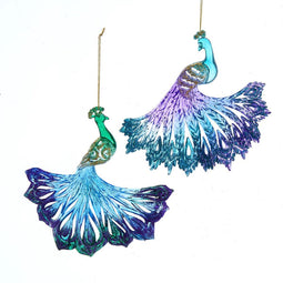 Ornament Peacock plastic h15 cm