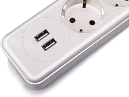 Philips 3-voudige Stekkerdoos - SPN3032WA/10 - 230V - Wit - met USB poorten
