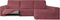 Hoes voor chaise longue met lange armleuning rechts Eysa ROC Tegel Donkerrood 180 x 120 x 360 cm
