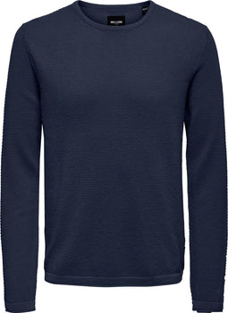 ONLY & SONS ONSPANTER 12 STRUC CREW NECK KNIT NOOS - Heren Trui - Fijn gebreid - Maat L