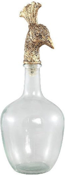 PTMD Ymon Karaf Pauw - H38 x Ø15 cm - Glas - Goud