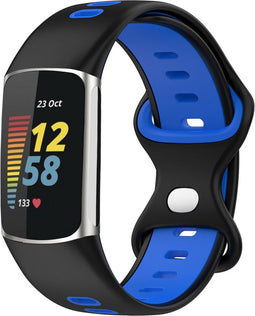 imoshion Siliconen sport bandje - Geschikt voor Fitbit Charge 5, Charge 6 - Zwart - One Size