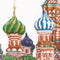 Thea Gouverneur - Borduurpakket met telpatroon - 513 - Voorgesorteerde DMC Garens - Kathedraal van de Voorbede van de Moeder Gods Moskou Rusland - Linnen - 34 cm x 37 cm - DIY Kit
