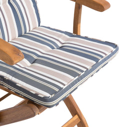 MAUI - Tuinstoel set van 2 - Donkerblauw/Beige - Acaciahout