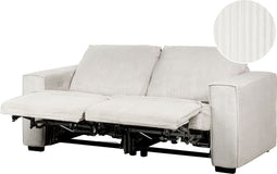 NUKARI - Driezitsbank elektrisch verstelbaar - Wit - Corduroy