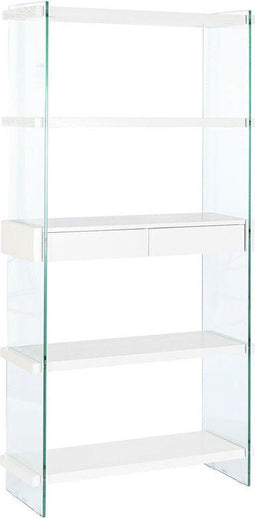 Planken DKD Home Decor Wit Transparant Kristal Hout MDF 90 x 35 x 180 cm