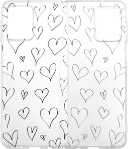 iMoshion Hoesje Geschikt voor Motorola Moto G54 Hoesje Siliconen - iMoshion Design hoesje - Meerkleurig / Hearts