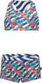 Just Beach Meisjes Bikini - Reversible - Wavy Streep en Tropical Birds - Maat 140