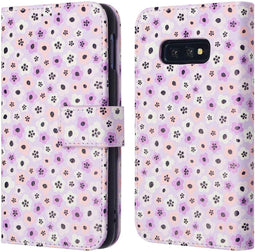 iMoshion Hoesje Geschikt voor Samsung Galaxy S10e Hoesje Met Pasjeshouder - iMoshion Design Bookcase smartphone - Meerkleurig / Purple Flowers