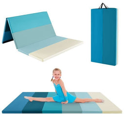 Coast Gymnastiekmat - Opvouwbare 3-Delige Trainingsmat 180 x 120 x 4 cm - Blauw