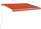 vidaXL - Luifel - handmatig - uittrekbaar - met - LED - 350x250 - cm - oranje - en - bruin