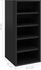 vidaXL - Schoenenkasten - 2 - st - 31,5x35x70 - cm - bewerkt - hout - hoogglans - zwart