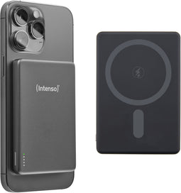 Intenso MW5000 - Magnetische Powerbank - 5000 mAh - Draadloos opladen tot 15W - Grijs