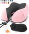 SKYCASES Travel Essentials - Nekkussen Set 3-delig - Ergonomisch Memory Foam met Oogmasker en Oordoppen - Rose