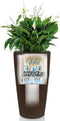 LECHUZA RONDO PREMIUM 40 - Plantenbak - met uitneembare binnenbak - met bewateringssysteem - ALL-IN-ONE set met LECHUZA-PON - taupe hoogglans