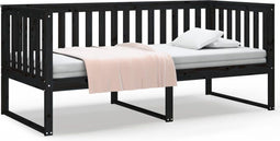 vidaXL - Slaapbank - 90x200 - cm - massief - grenenhout - zwart