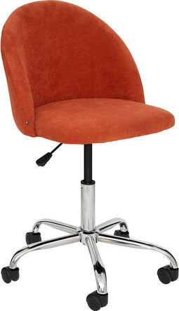 Atmosphera Geos bureaustoel corduroy - Verstelbaar - Metalen poten - Terracotta