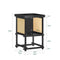 SoBuy HFBT03-SCH - Bijzettafel - Bamboe frame met open opbergvak - zwart-geel - 40×40×60 cm