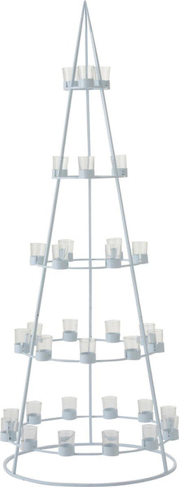 J-Line boom 33 theelichthouders - metaal/glas - wit