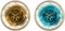 Muurklok DKD Home Decor Kristal Gouden Turkoois Ijzer Modern (2 Stuks) (40 x 6 x 40 cm)