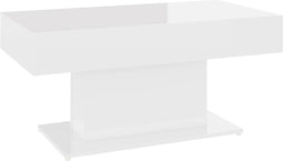 vidaXL - Salontafel - 96x50x45 - cm - bewerkt - hout - hoogglans - wit