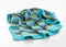 Pebble Crochet Edge Stripey - Wiegdeken 75x100 cm - Gebreid met gehaakte rand - Turquoise