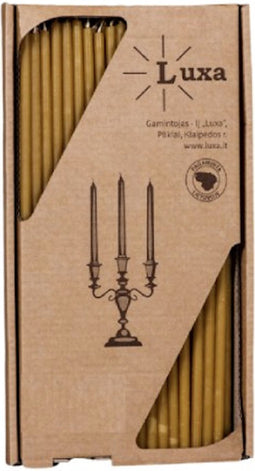 Kaars - Bijenwas - Dun - 25 cm - 60 st.