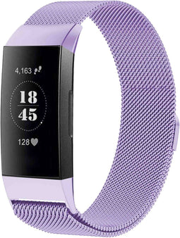 iMoshion Bandje Geschikt voor Fitbit Charge 3 / 4 Maat S - iMoshion Milanees magnetische band - Paars