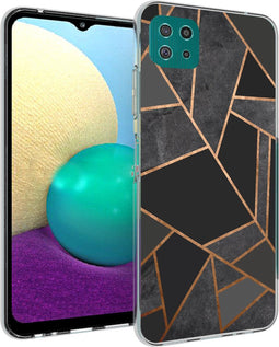 iMoshion Hoesje Geschikt voor Samsung Galaxy A22 (5G) Hoesje Siliconen - iMoshion Design hoesje - Zwart / Meerkleurig / Goud / Black Graphic