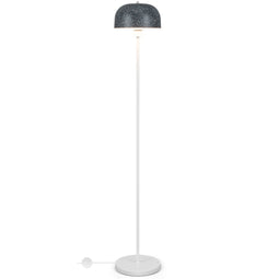 Coast Vloerlamp 146 cm Grijs-Wit met Kap en Voetschakelaar – Moderne Staande Lamp met Verzwaarde Voe
