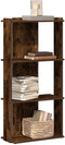 vidaXL - Boekenkast - 3-laags - 60x30x120 - cm - bewerkt - hout - gerookt - eikenkleur