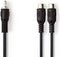 Nedis Subwoofer-Kabel - RCA Male - 2x RCA Female - Vernikkeld - 0.20 m - Rond - 5.0 x 2.5 mm - Zwart - Polybag