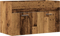 vidaXL - Wastafelkast - 90x38,5x46 - cm - bewerkt - hout - oud - houtkleurig