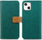 iMoshion Hoesje Geschikt voor iPhone 13 Hoesje Met Pasjeshouder - iMoshion Luxe Canvas Bookcase - Groen