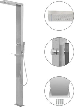 Buitendouche vierkant roestvrij staal