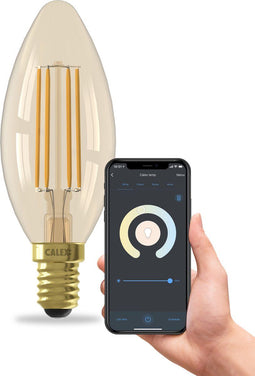 Calex Smart Filament LED Lamp - E14 - Dimbaar Warm Wit Licht - Goud (1 stuk)