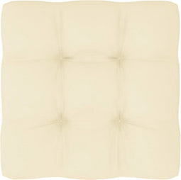 vidaXL - Palletkussen - 50x50x12 - cm - stof - crèmekleurig