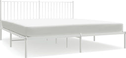 vidaXL - Bedframe - met - hoofdbord - metaal - wit - 180x200 - cm