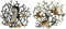 Wanddecoratie Home ESPRIT Gouden Zilverkleurig Koraal Mediterrane 49,5 x 5 x 48,3 cm (2 Stuks)