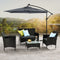 Juskys Fort Myers - Loungeset - 4-persoons - Polyrotan - Zwart
