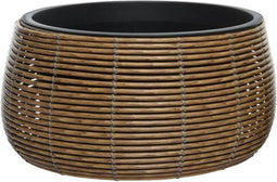 Pot polyrattan d48 h24 cm bruin - Merkloos