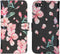 iMoshion Hoesje Geschikt voor iPhone 7 / 8 / SE (2020) / SE (2022) Hoesje Met Pasjeshouder - iMoshion Design Softcase Bookcase - Zwart / Roze / Blossom Watercolor Black